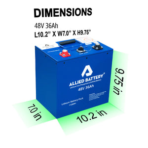 Allied 48V 36AH LiFePO4 Lithium Golf Cart Batteries - "Drop-in-Ready"