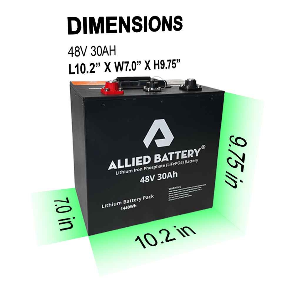 Allied 48V 30AH LiFePO4 Lithium Golf Cart Batteries - 