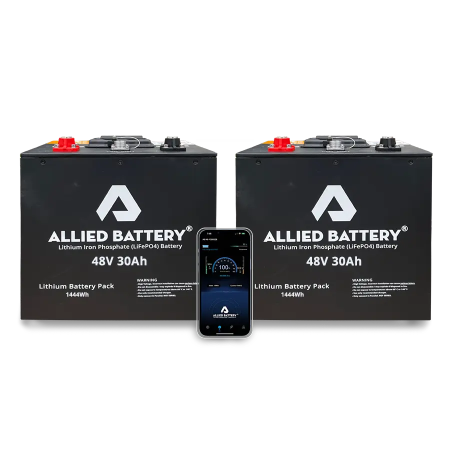 Allied 48V 30AH LiFePO4 Lithium Golf Cart Batteries - 